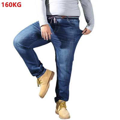 Autumn stretch jeans men`s oversized elastic waist loose oversized jeans 160kg 8XL 7XL 6XL denim jeans oversized mens pants