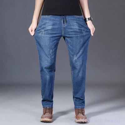 Blugi elastici de toamnă blugi supradimensionați pentru bărbați cu talie elastică largi 160 kg 8XL 7XL 6XL blugi denim pantaloni supradimensionați pentru bărbați