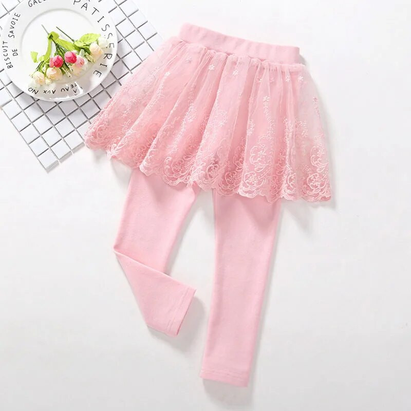 Jambiere Fete Primavara Toamna Fusta-Pantaloni Dantela Printesa Copii Pantaloni Copii Pantaloni