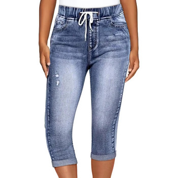 Bodycon Straight Leg Jeans Ψηλόμεσο Slim Παντελόνι Καλοκαιρινό Υψηλής Ποιότητας Lace Up Casual Denim Jeans για Γυναικεία Παντελόνια Pantalon
