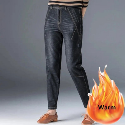 Μεγάλο μέγεθος 26-34 Winter Warm Jeans Thicken Vintage Harem Pantalones Ψηλόμεση Casual Γυναικεία Vaqueros βελούδινα παντελόνια καουμπόη