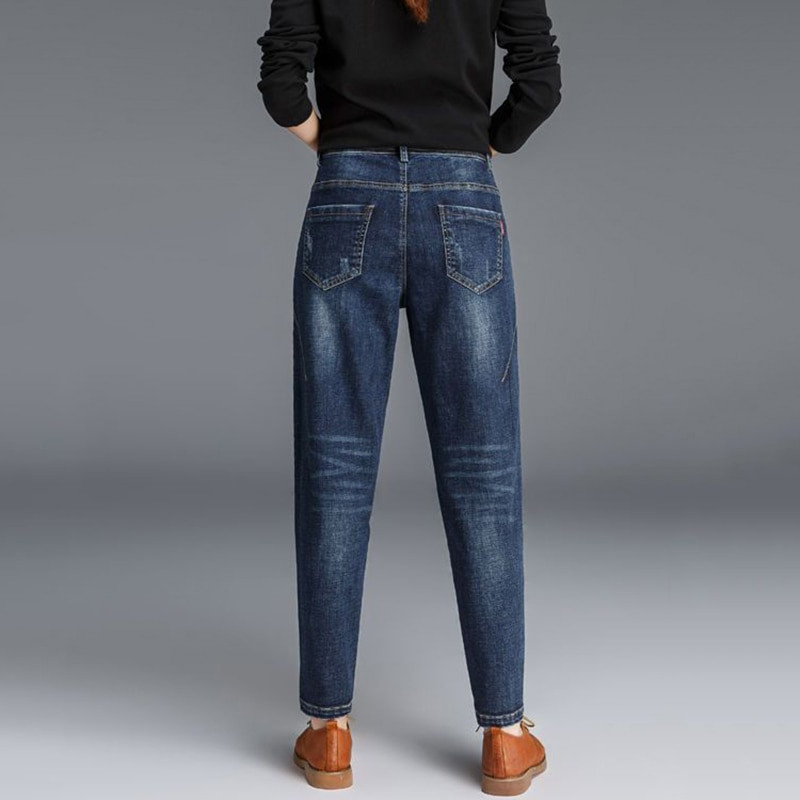 Μεγάλο μέγεθος 26-34 Winter Warm Jeans Thicken Vintage Harem Pantalones Ψηλόμεση Casual Γυναικεία Vaqueros βελούδινα παντελόνια καουμπόη