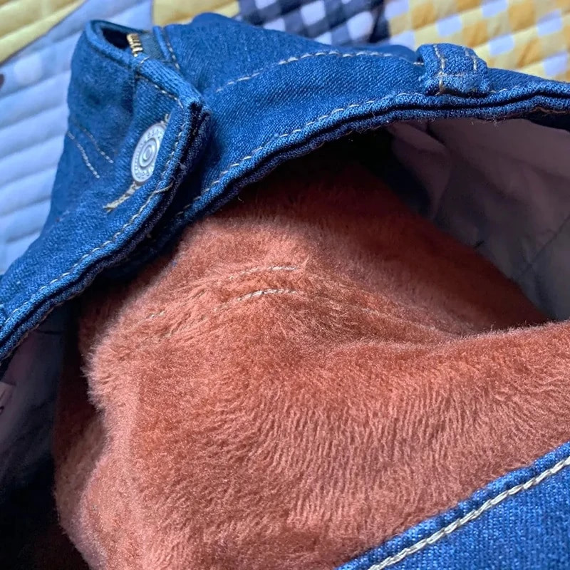Μεγάλο μέγεθος 26-34 Winter Warm Jeans Thicken Vintage Harem Pantalones Ψηλόμεση Casual Γυναικεία Vaqueros βελούδινα παντελόνια καουμπόη