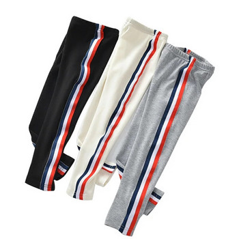 Модни пролетни клинове за момичета Есенни спортни памучни клинове за момичета Вертикални райета Детски спортни панталони 3-13 години