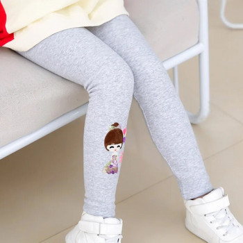 Зимни дебели топли панталони за Grills 3-10T Панталони с анимационен модел Бебешки тесни клинове с полар Топъл панталон с ластик на талията