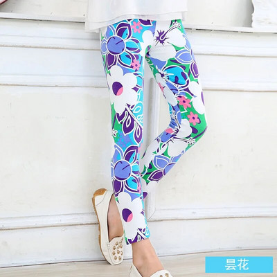 Jambiere drăguțe pentru fetițe, cu imprimare, cu flori, pentru copii, pentru menina, pentru copii mici, 2-14 ani, pantaloni creion pentru fete, pantaloni pentru copii