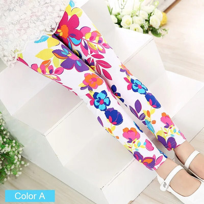 Jambiere drăguțe pentru fetițe, cu imprimare, cu flori, pentru copii, pentru menina, pentru copii mici, 2-14 ani, pantaloni creion pentru fete, pantaloni pentru copii