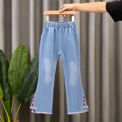 Pantaloni Jeans Fete Pantaloni Lungi Bumbac 2024 Retro Primăvară Toamnă Adolescenți Pantaloni Bebeluși Copii În aer liber Pânză pentru copii de înaltă calitate