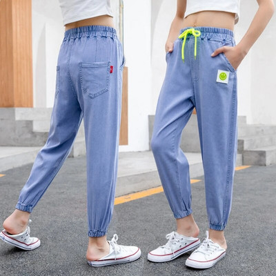 Nouă Fată Pantaloni lați Pantaloni pentru fete Blugi cu talie elastică pentru copii Primăvară Toamnă Haine casual Pantaloni fete 6 8 10 12 14A