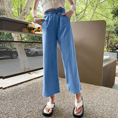 Nouă Fată Pantaloni lați Pantaloni pentru fete Blugi cu talie elastică pentru copii Primăvară Toamnă Haine casual Pantaloni fete 6 8 10 12 14A