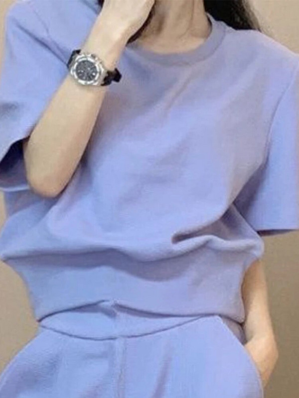 „Xgoth“ moteriški elegantiški bėgikai dviejų dalių kostiumas moterims, vasaros naujos mados marškinėliai trumpomis rankovėmis + laisvalaikio amžių mažinantys sportiniai šortai