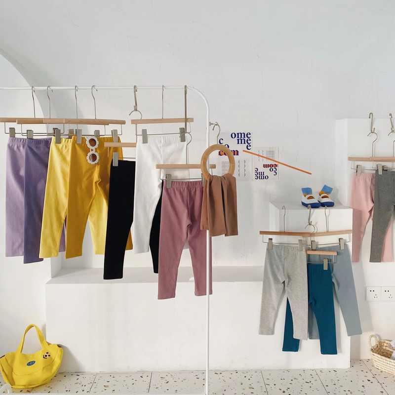 Jambiere pentru bebeluși, pantaloni pentru copii, colanți din bumbac, culoare uni, haine pentru fetițe pentru copii DT667