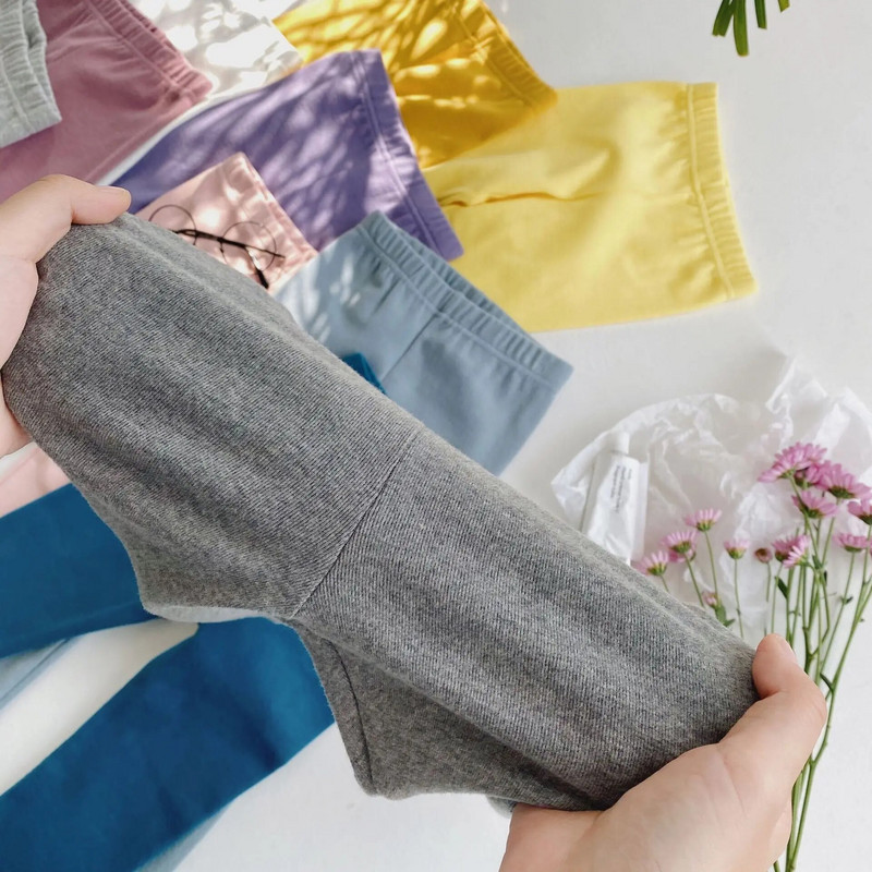 Jambiere pentru bebeluși, pantaloni pentru copii, colanți din bumbac, culoare uni, haine pentru fetițe pentru copii DT667