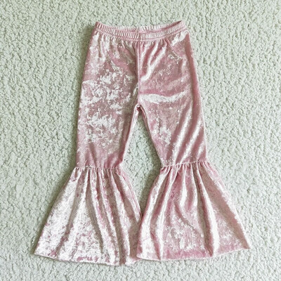 Bebe Djevojčice Jesen Zima Baršunaste Crvene zvonarice Dječji butik Veleprodajne hlače za malu djecu Moderna mekana odjeća