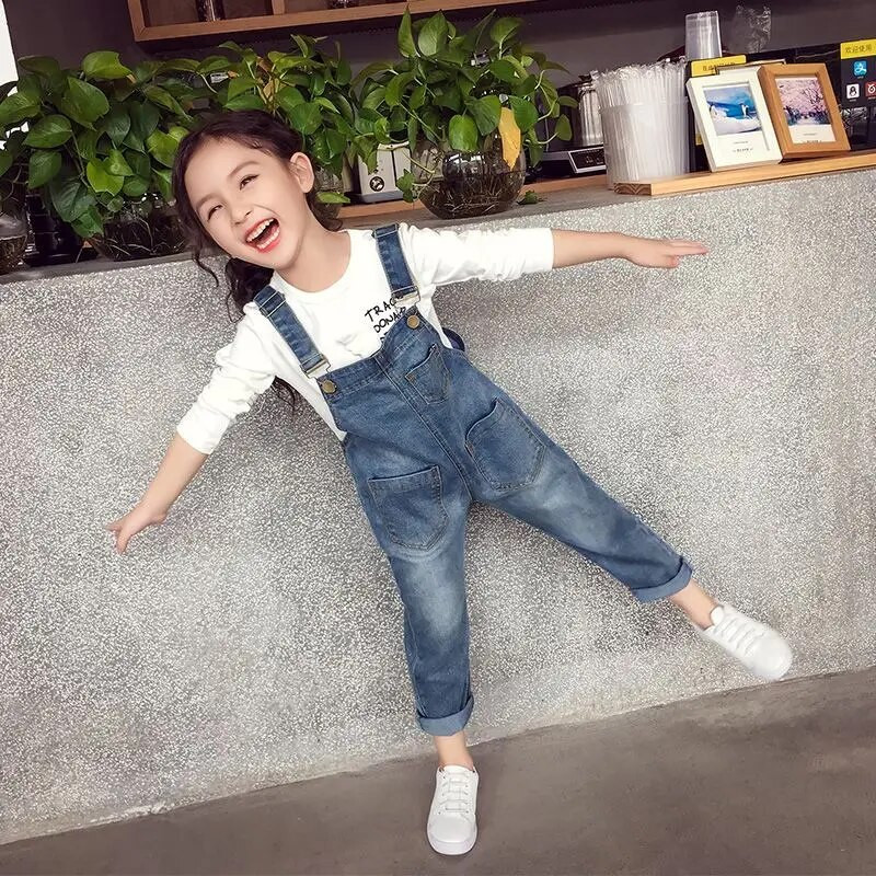 Novo 2023. Proljeće Jesen Djevojčice Dječji traper kombinezoni Hlače Bebe Dječje Traperice Duge hlače Hlače Dječja odjeća 2-12T