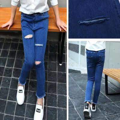 2024 noua moda Copii Fete copii Blugi din denim din bumbac Pantaloni Pantaloni Casual Confortabil Imbracaminte draguta pentru bebelusi