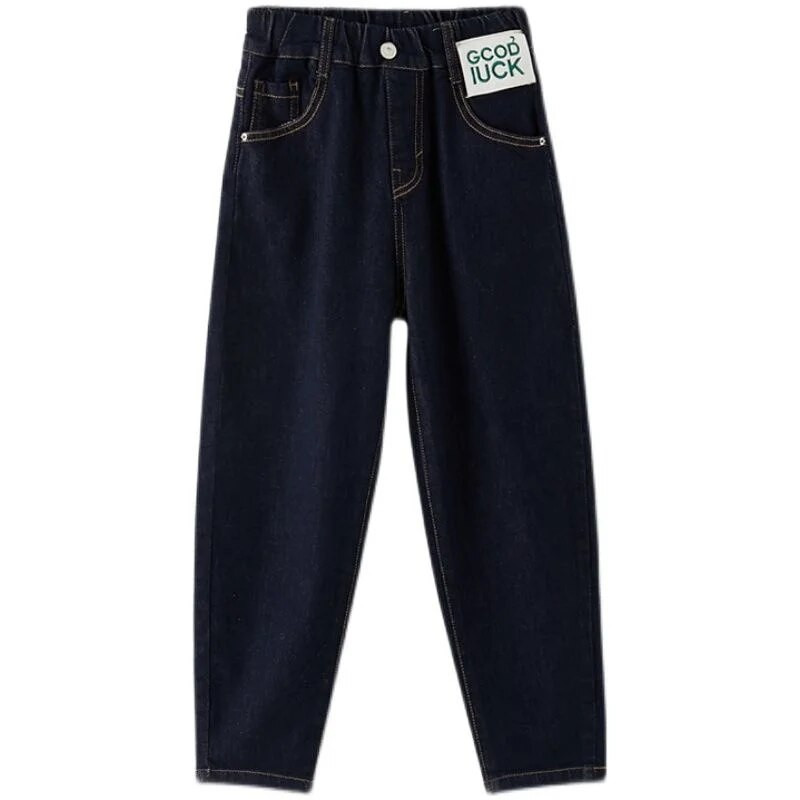 Lányok hosszú nadrág pamut farmer nadrág 2023 tömör tavaszi nyár nagy méretű tinédzserek baba gyerekek gyermekruházat