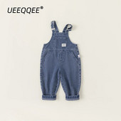 Βαμβακερή τσέπη 2024 Άνοιξη Φθινόπωρο Νέες παιδικές φόρμες για αγόρι κοριτσάκι σαλιάρα τζιν παντελόνι Κορεάτικο τζιν νήπιο φοράει παιδικά ρούχα για 1-10 χρόνια
