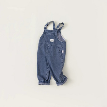 Βαμβακερή τσέπη 2024 Άνοιξη Φθινόπωρο Νέες παιδικές φόρμες για αγόρι κοριτσάκι σαλιάρα τζιν παντελόνι Κορεάτικο τζιν νήπιο φοράει παιδικά ρούχα για 1-10 χρόνια