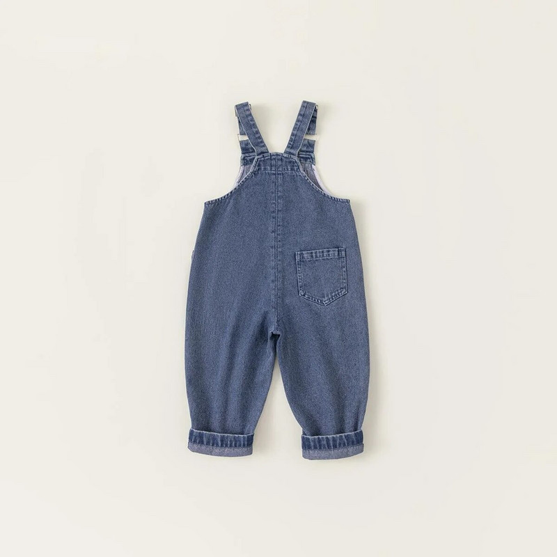 Βαμβακερή τσέπη 2024 Άνοιξη Φθινόπωρο Νέες παιδικές φόρμες για αγόρι κοριτσάκι σαλιάρα τζιν παντελόνι Κορεάτικο τζιν νήπιο φοράει παιδικά ρούχα για 1-10 χρόνια