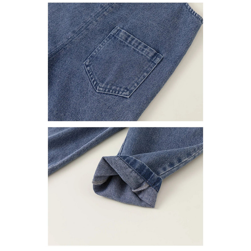 Βαμβακερή τσέπη 2024 Άνοιξη Φθινόπωρο Νέες παιδικές φόρμες για αγόρι κοριτσάκι σαλιάρα τζιν παντελόνι Κορεάτικο τζιν νήπιο φοράει παιδικά ρούχα για 1-10 χρόνια