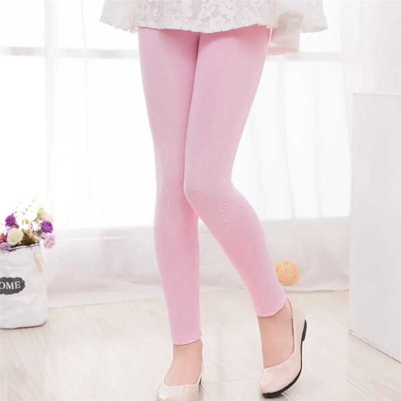 Proljetne i jesenske tajice za djecu u boji slatkiša od 3 do 11 godina Uske pencil hlače Jednobojne hlače za djevojčice