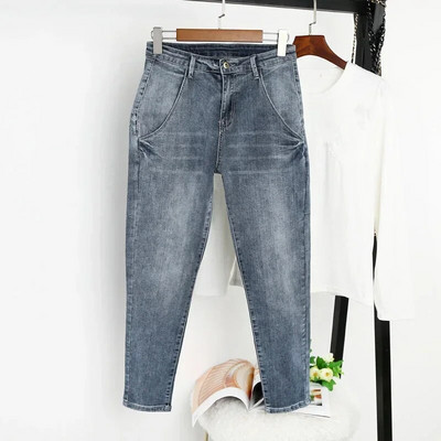 Blugi 8XL pentru femei, cu talie înaltă, pantaloni harem, ocazional, blugi prietenos pentru femei, îmbrăcăminte de stradă, vintage, plus, blugi pentru mama pentru femei Q1286