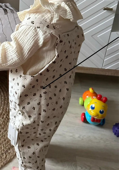 Kombinezon od samta za djevojčice Proljeće Jesen Dječje jednobojne štrample s cvjetnim printom Pamuk Ležerna odjeća za djevojčice