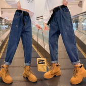 Djevojčice Duge hlače Pamučne jeans hlače 2023 Novo proljeće ljeto Tinejdžeri Sportska škola Dječja dječja odjeća za bebe