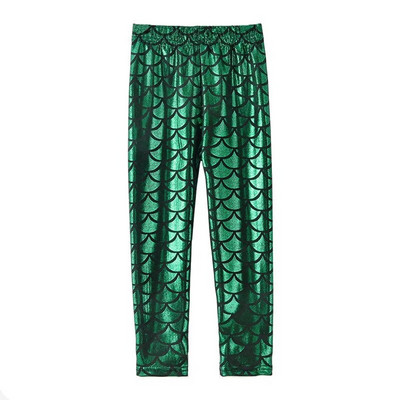 Tüdrukute säärised Merineitsi säärised Tüdrukute püksid Laste värvi Läikiv Scale Õhukesed püksid Laste tantsuetenduse püksid