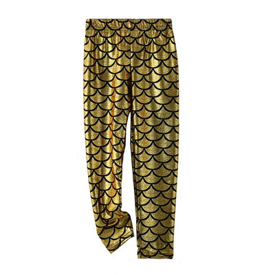 Tüdrukute säärised Merineitsi säärised Tüdrukute püksid Laste värvi Läikiv Scale Õhukesed püksid Laste tantsuetenduse püksid