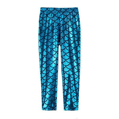 Tüdrukute säärised Merineitsi säärised Tüdrukute püksid Laste värvi Läikiv Scale Õhukesed püksid Laste tantsuetenduse püksid