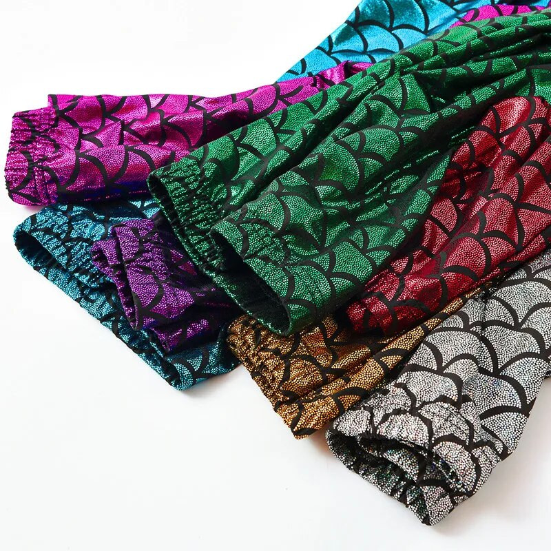 Tüdrukute säärised Merineitsi säärised Tüdrukute püksid Laste värvi Läikiv Scale Õhukesed püksid Laste tantsuetenduse püksid