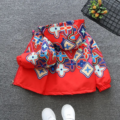 2-7 ani, haină de primăvară toamnă, pentru fete, pentru copii, purtând o jachetă cu glugă, jachetă cu fermoar, îmbrăcăminte pentru bebeluși