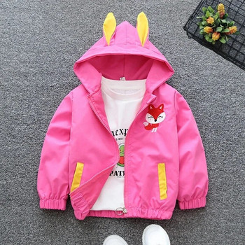 Μπουφάν για κορίτσια κινουμένων σχεδίων Cute Little Fox Kids Windbreaker μωρό παλτό άνοιξη φθινόπωρο Παιδικά ρούχα outwear για νήπια 1-6Y