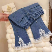 Traperice za djevojčice 2024 Jesen Nove čipkaste čipkane široke hlače za djevojčice Dječja odjeća za bebe Duge hlače Odjeća za djevojčice