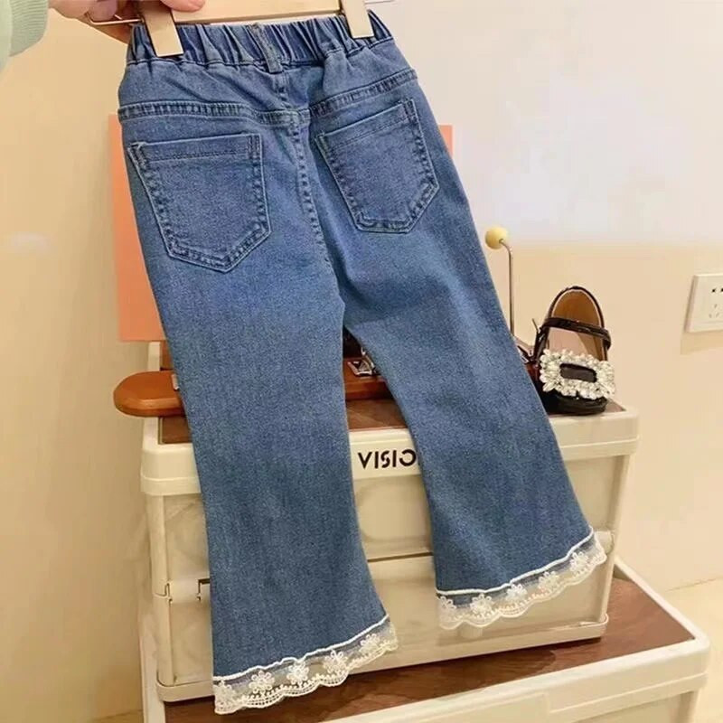 Traperice za djevojčice 2024 Jesen Nove čipkaste čipkane široke hlače za djevojčice Dječja odjeća za bebe Duge hlače Odjeća za djevojčice