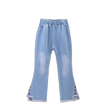Нови дънки за тийнейджърки 2023 Пролет Есен Ежедневна мода Свободни сини детски широки панталони Ученически детски панталони 3-12 години