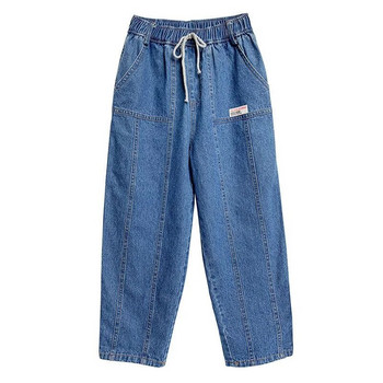 Дълги панталони за момичета Памучни дънкови панталони 2023 Синьо Пролет Лято Тийнейджъри Спортно Училище Бебешки Детски Детски дрехи