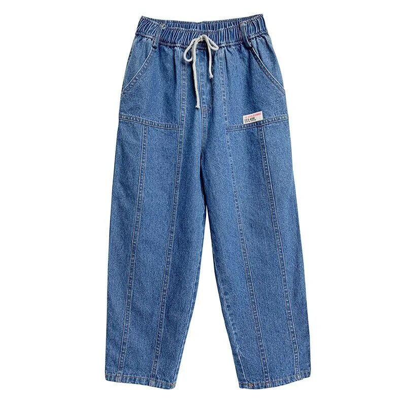 Fete Pantaloni lungi Bumbac Jean Pantaloni 2023 Albastru Primavara Vara Adolescenti Sport Scoala Bebelusi Copii Imbracaminte pentru copii