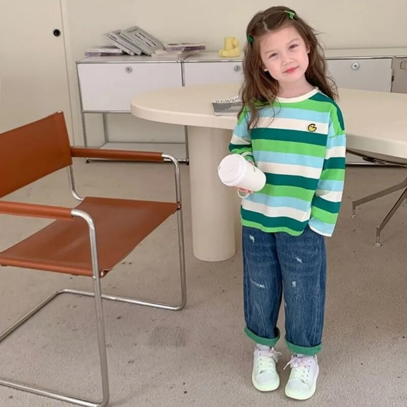 Djevojčice Duge hlače Pamučne jeans hlače 2023 Cool proljeće ljeto Tinejdžeri Sport Škola Dječja dječja odjeća za bebe