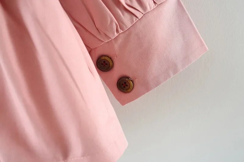 Trench Toamna Fete Maneca lunga Manta Bebelus Guler Rever Cardigan Îmbrăcăminte Copii Curea de vânt Windbreaker Bumbac Nou