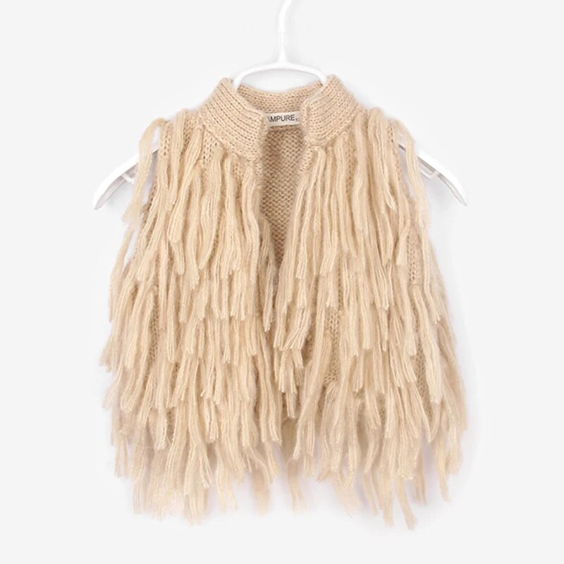 Pulover pentru fetițe Păstrați-vă cald Moda haine de toamnă Palton Vesta Pulovere Haine cu ciucuri Vestă pentru copii mici Îmbrăcăminte de exterior Jachete pentru copii