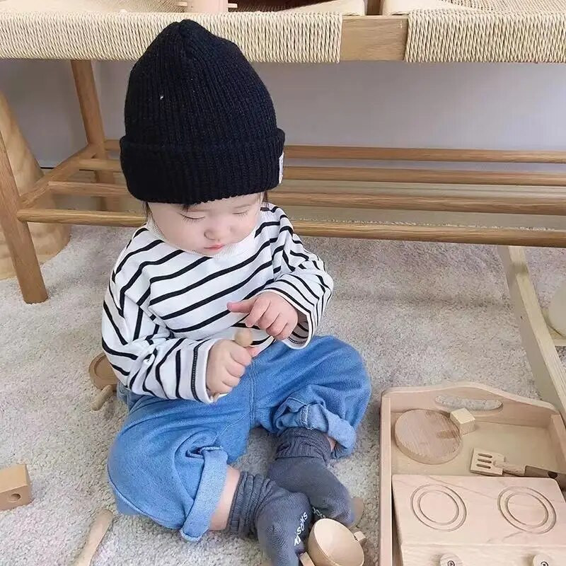 Dječje hlače za dojenčad 0-4 godine Meke traperice za bebe Proljetne dječake i djevojčice Korejsko izdanje Jednobojne ležerne hlače visokog struka Velike PP hlače