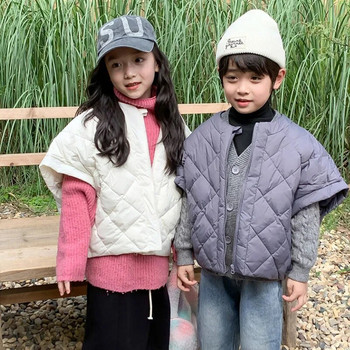 Зимно топло яке Потници Момчета Момичета 2-8 години Жилетка 2023 Корейска версия Мода Ново Универсално ежедневно детско облекло