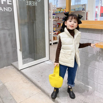 Παιδικό φανελάκι με μασίφ φερμουάρ Τσέπη αμάνικο Παιδικό χειμωνιάτικο ζεστό γιλέκο για κορίτσι casual γιλέκο για παιδιά Νέο γιλέκο