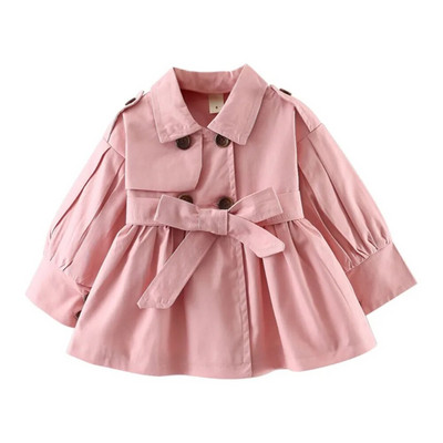 Îmbrăcăminte pentru copii Trench pentru fetițe Jachetă pentru copii Primăvară Toamnă Stil coreean Trench drăguț pentru fetițe Jachetă de vânt