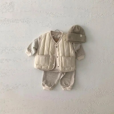 Toamnă Copii Vestă Copii Fete Jachetă cu imprimeu solid Iarna Bebeluși Băieți Îmbrăcăminte exterioară caldă Mantoane rezistente la vânt Ținute