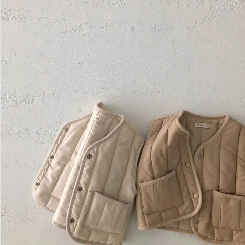 Toamnă Copii Vestă Copii Fete Jachetă cu imprimeu solid Iarna Bebeluși Băieți Îmbrăcăminte exterioară caldă Mantoane rezistente la vânt Ținute