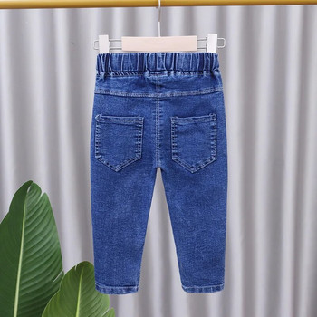 100% βαμβακερό κεντημένο τζιν για κορίτσια με εμπριμέ 2024 Άνοιξη Νέο Παιδικό Casual ελαστικό τζιν ίσιο παντελόνι Βρεφικό παντελόνι
